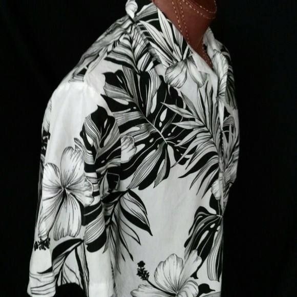 Pacific Legend Aloha Hawaiian Men's Black White L - Picture 5 of 7